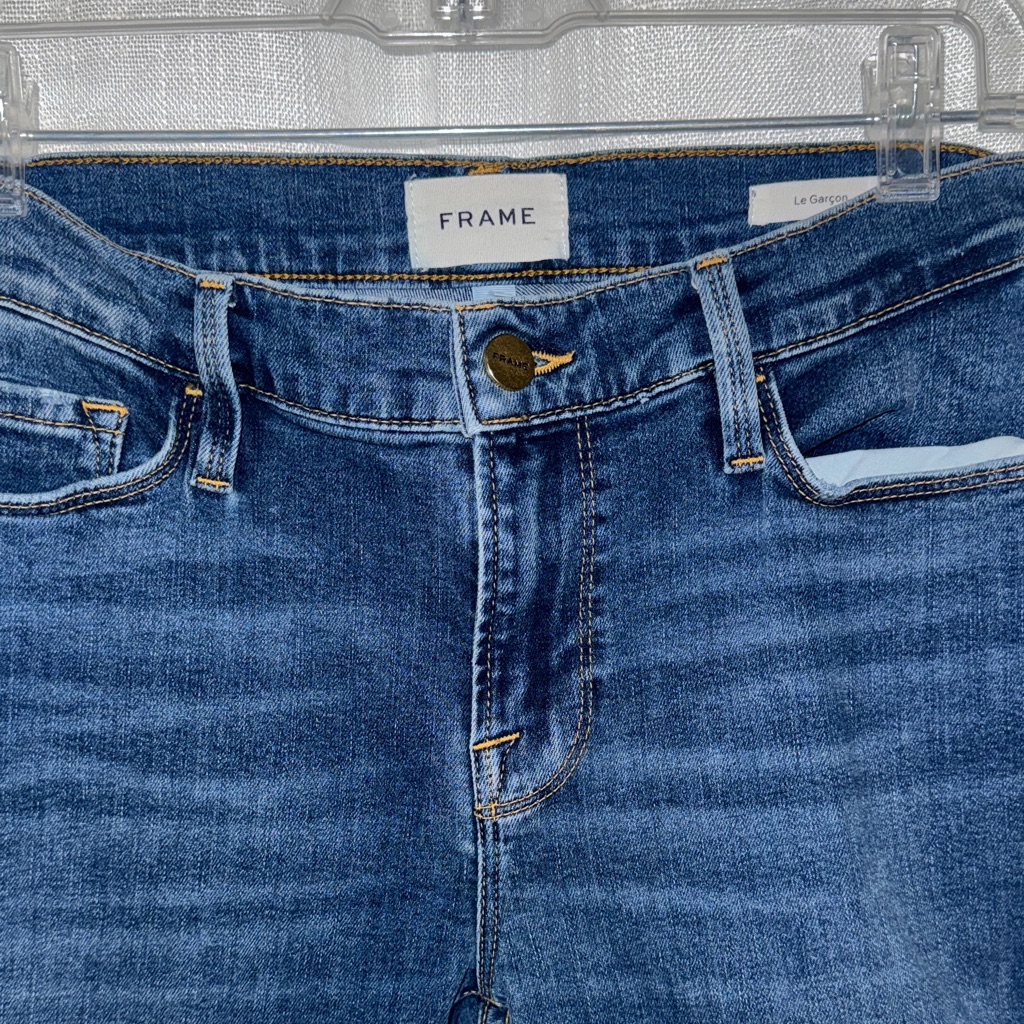 Frame Denim Straight Leg Boyfriend Jeans In Medium Blue Wash âLe Garconâ Size 28